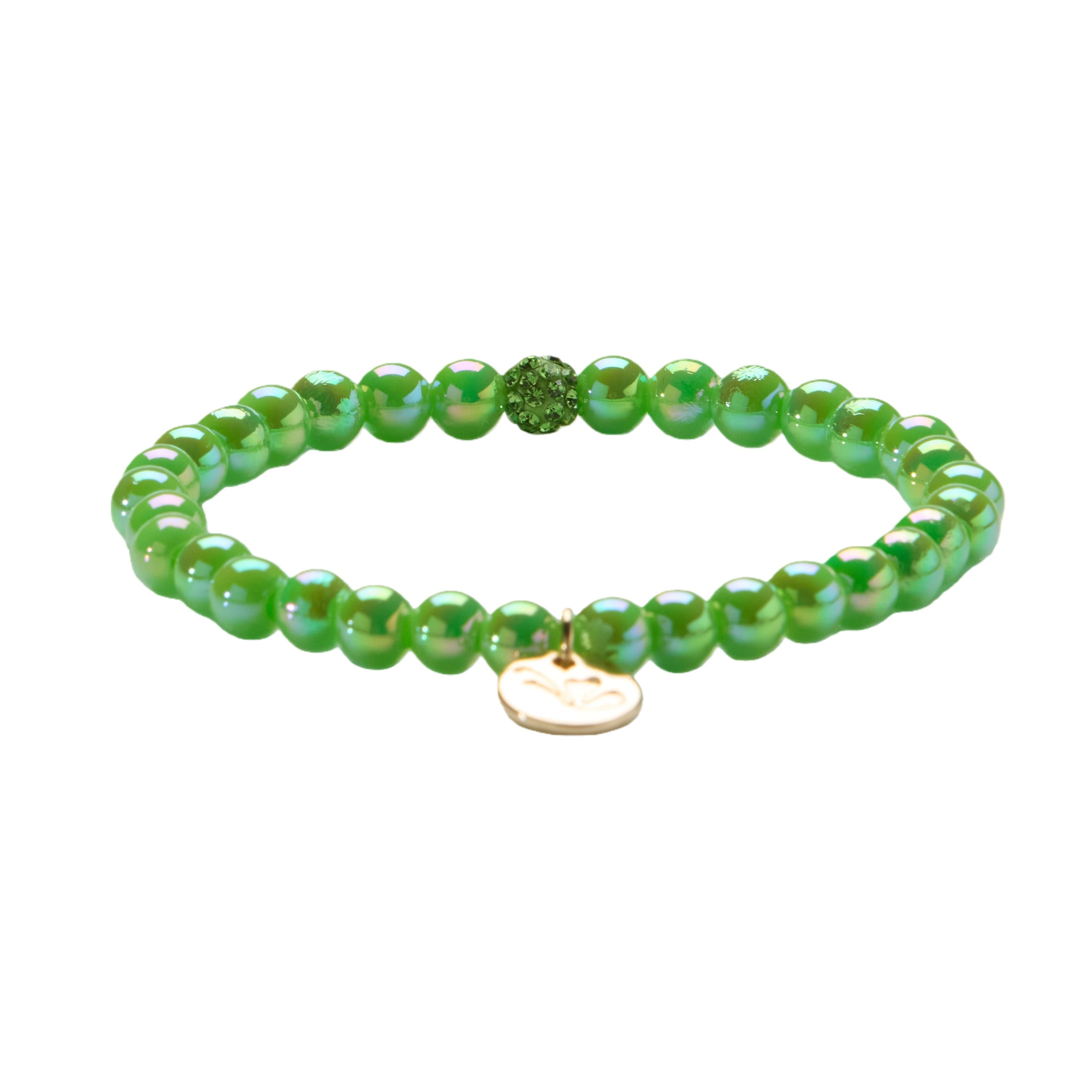 Perlenarmband Jade Glow mit Glitzerperle