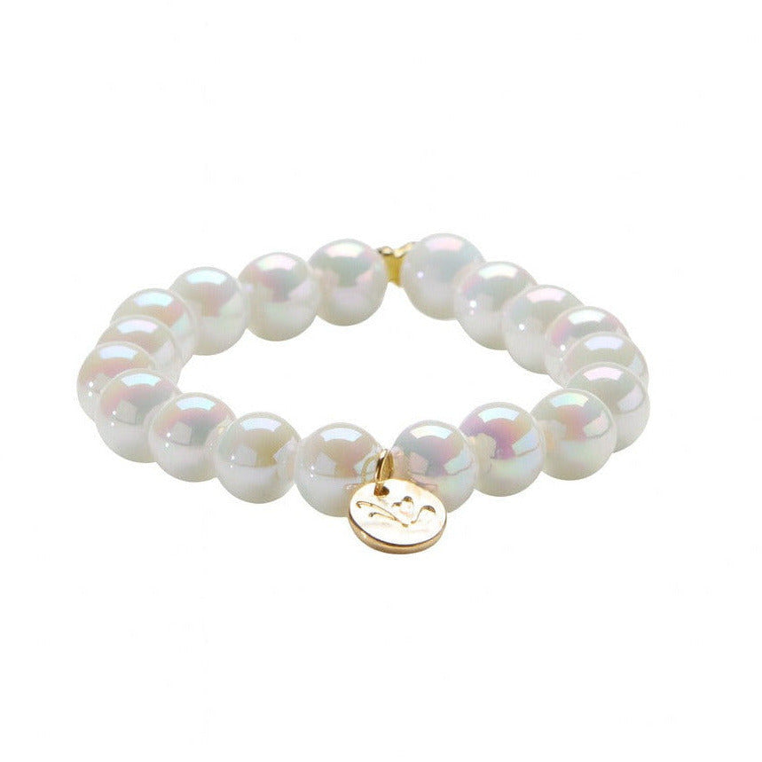 Perlenarmband Opal White