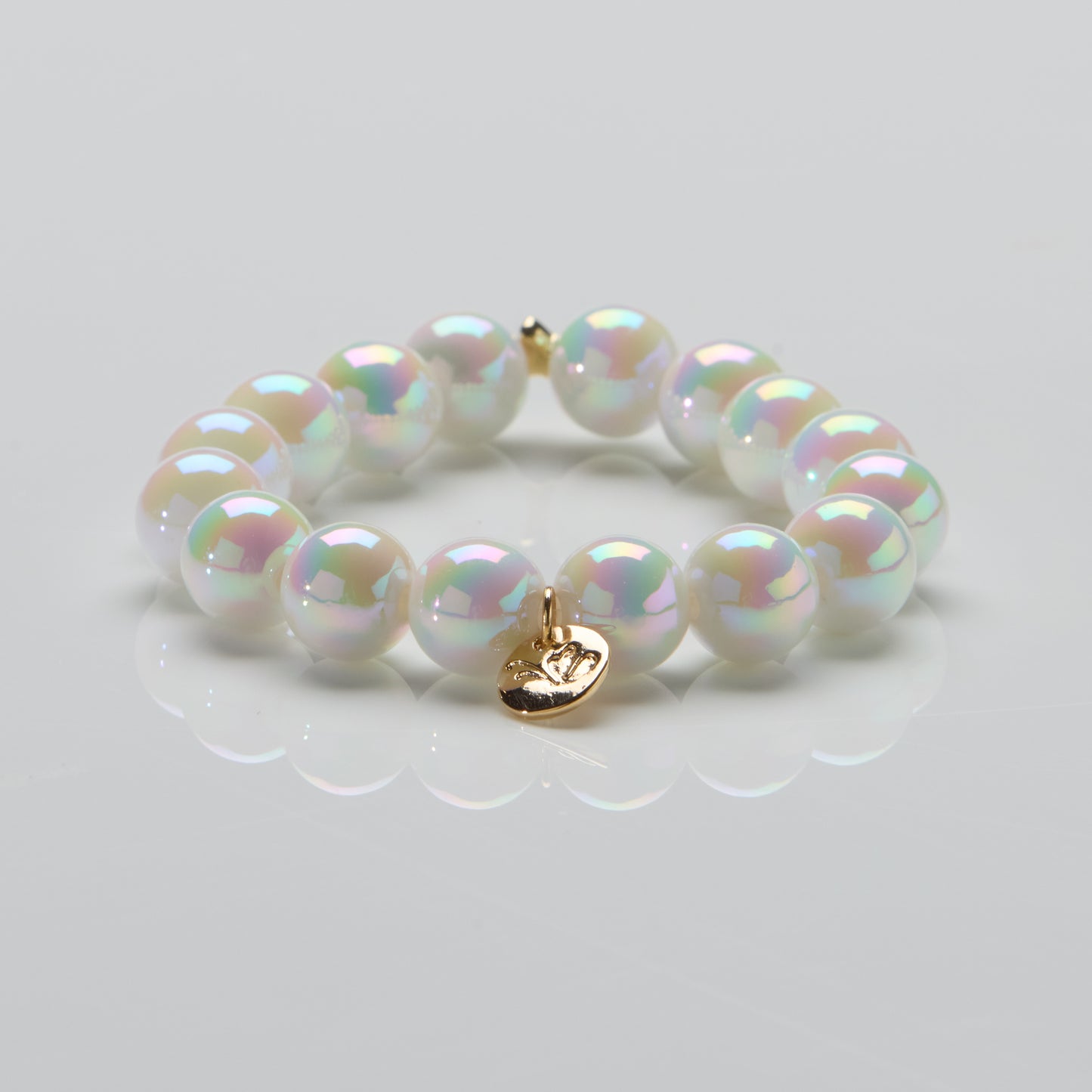 Perlenarmband Opal White