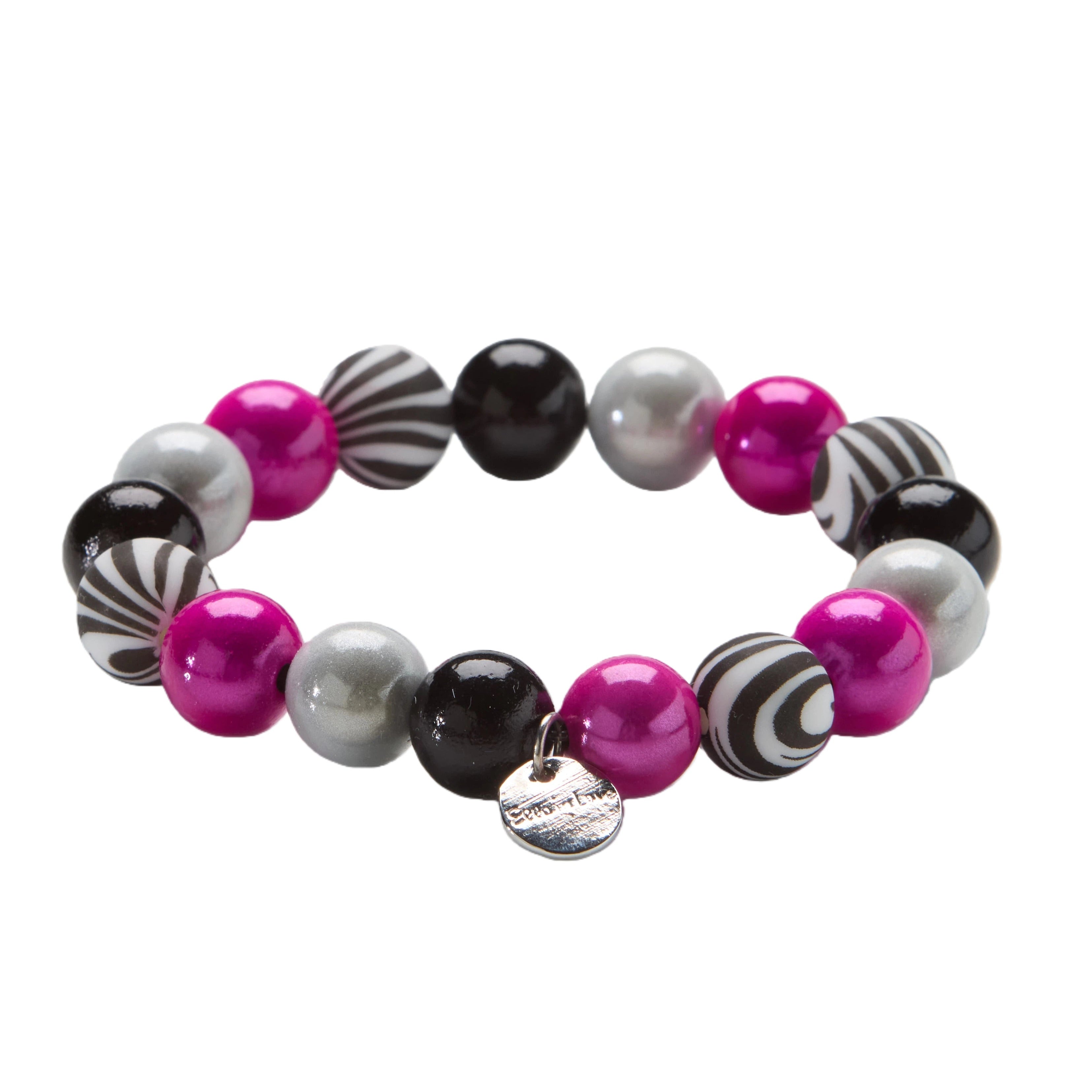 Perlenarmband Pink Zebra