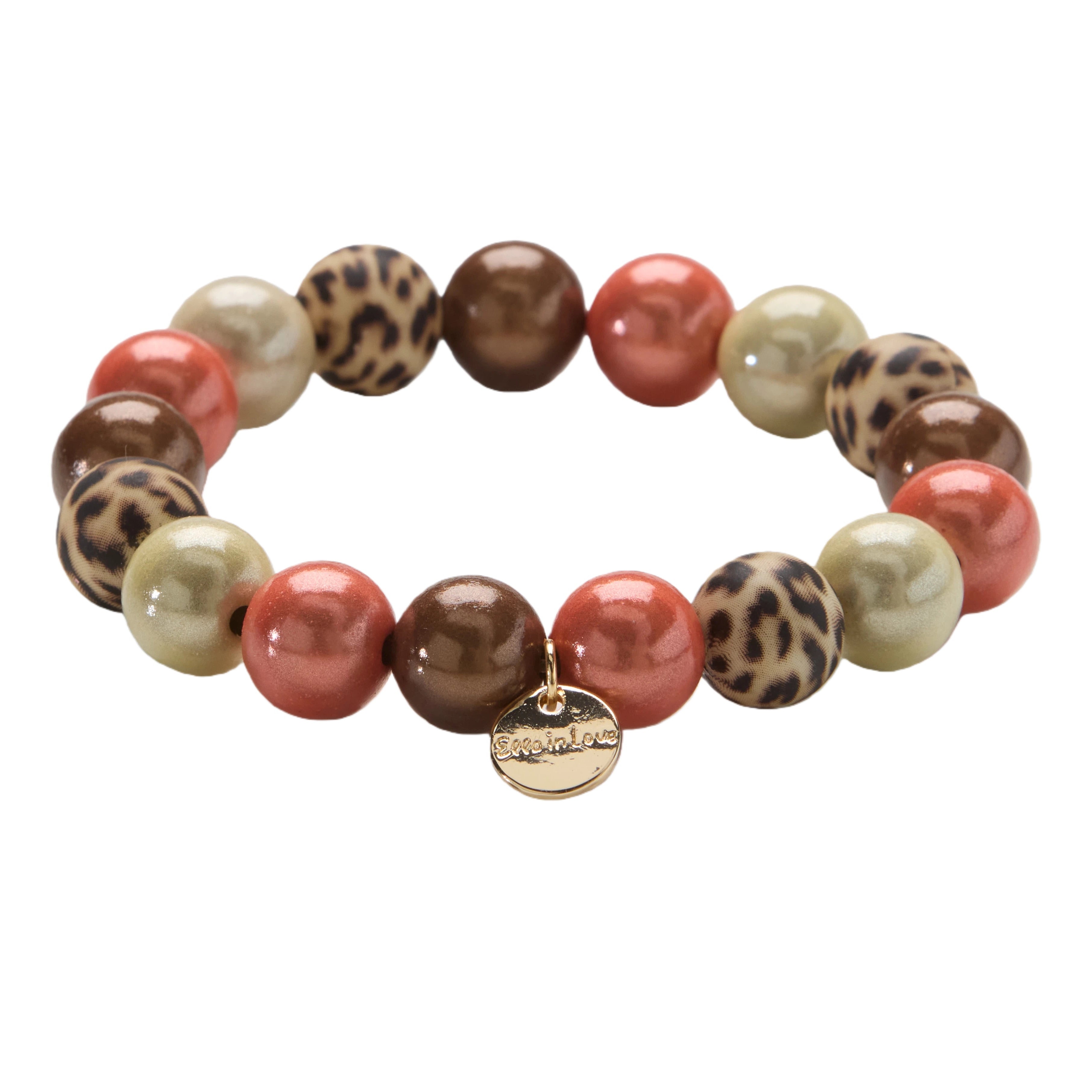 Perlenarmband Rosy Leopard
