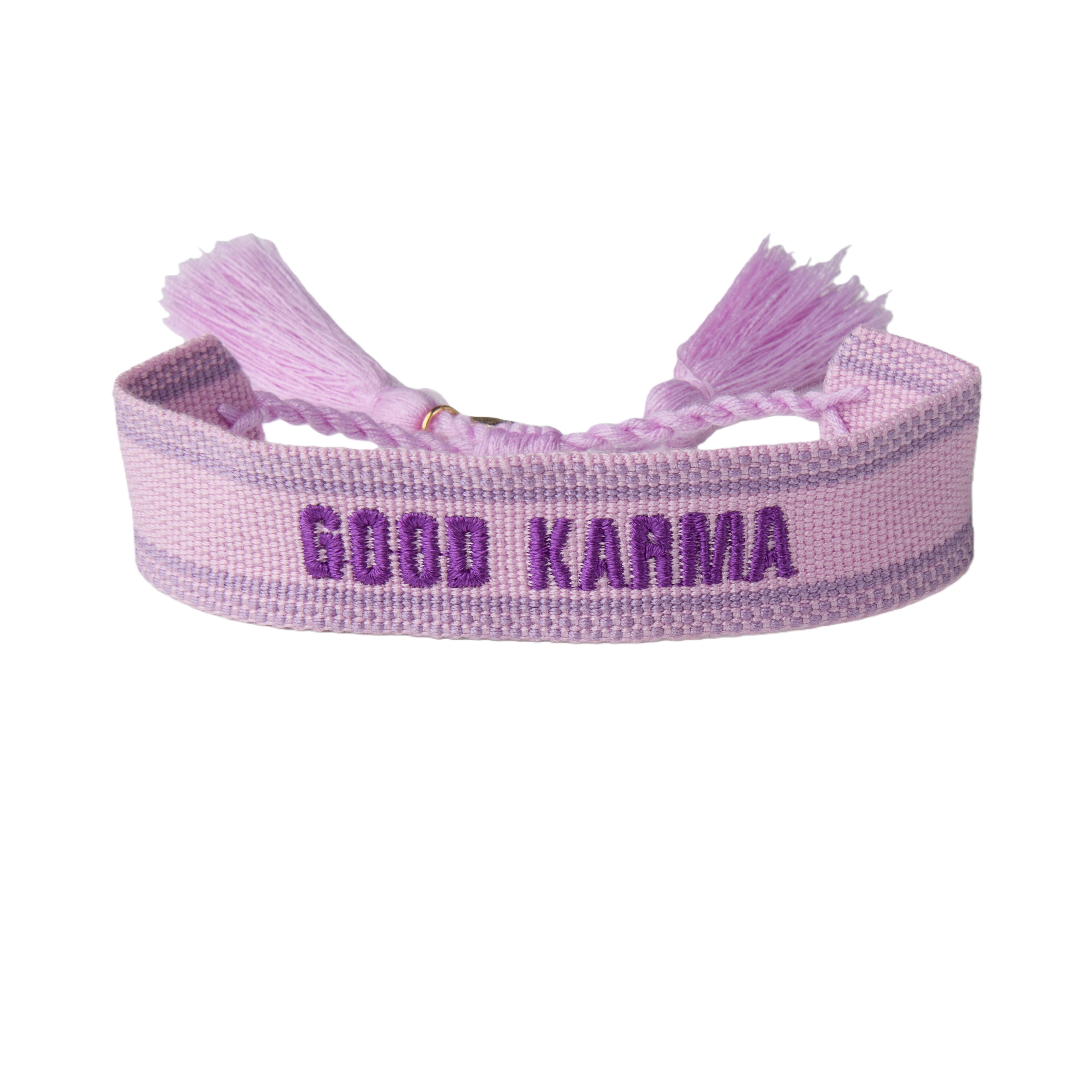 "Good Karma" Stoffarmband Lila