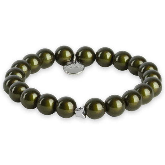 Perlenarmband Oliv