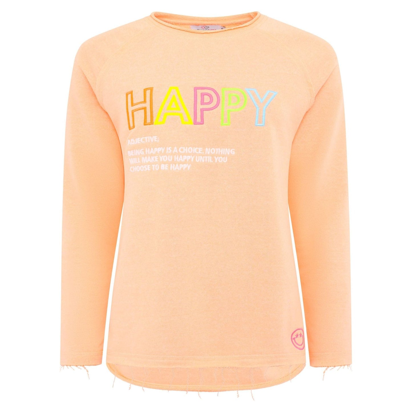 Longsleeve Sweatshirt "Happy" Koralle