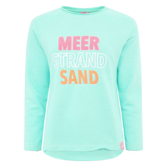 Longsleeve Sweatshirt "Meer Strand Sand" Mint