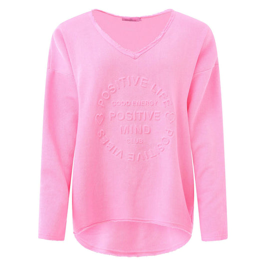 Sweatshirt BW "Positive Mind" Neonrosa