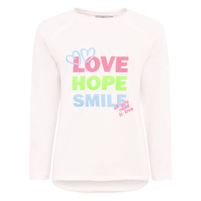 Sweatshirt "Love Hope Smile" Weiß