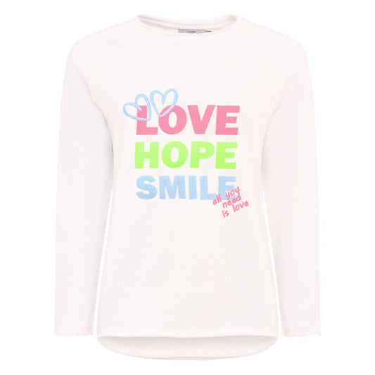 Sweatshirt "Love Hope Smile" Weiß