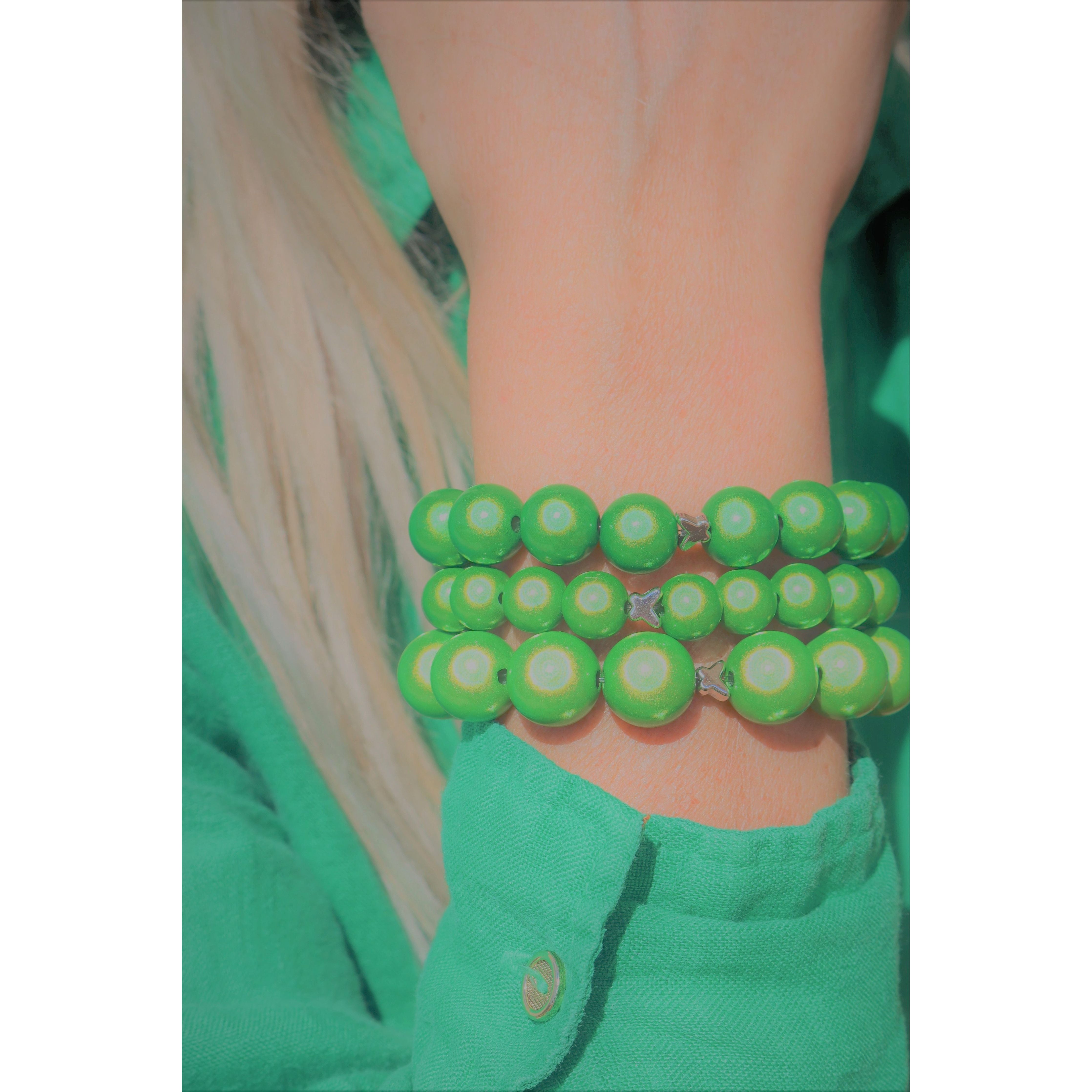 Perlenarmband Classic Green