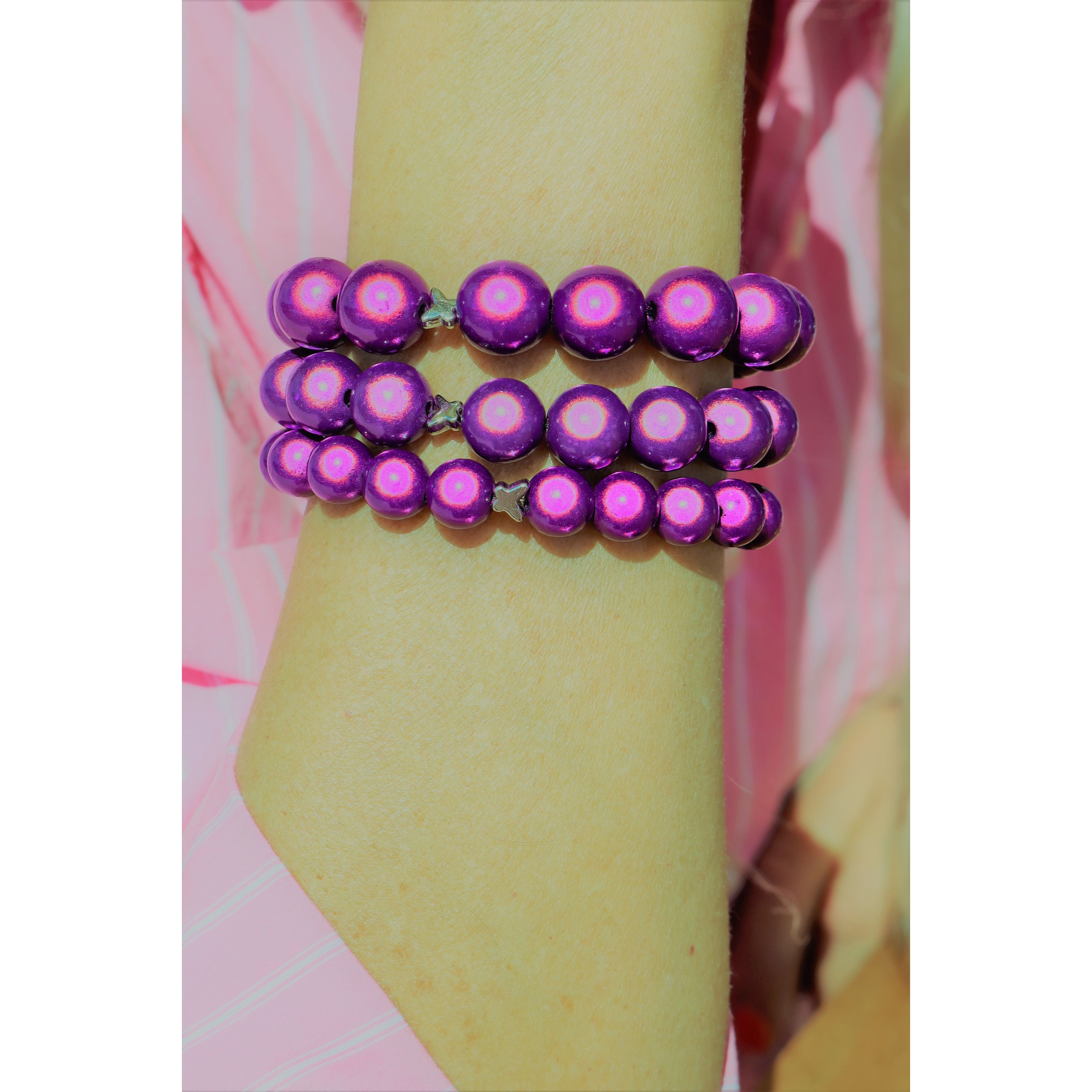 Perlenarmband Wild Lila